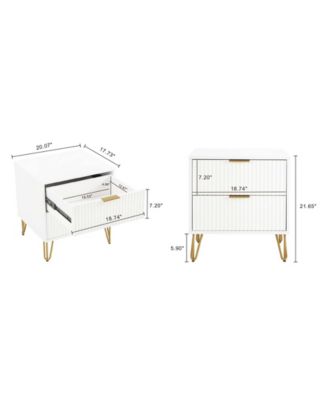 Dumbo Fluted 2-Drawer Wood Nightstand, Set of 2