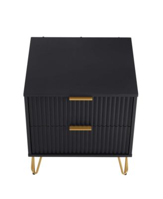 Dumbo Fluted 2-Drawer Wood Nightstand, Set of 2