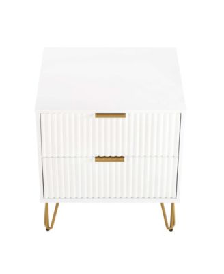 Dumbo Fluted 2-Drawer Wood Nightstand, Set of 2