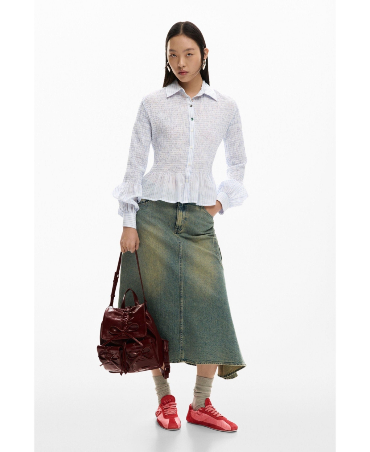 Desigual Women's Small shiny backpack with bow