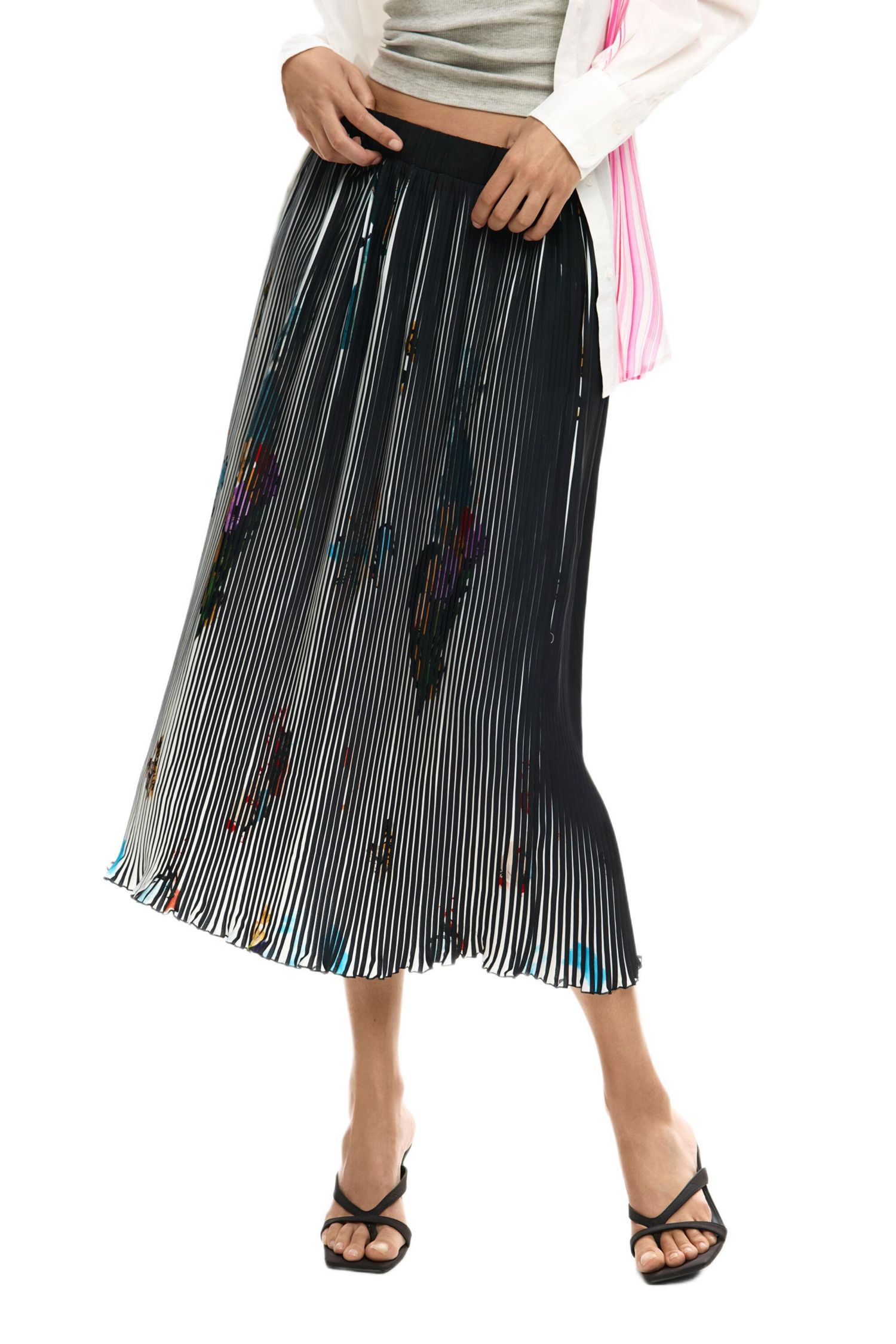 Women's Midi arty texture skirt