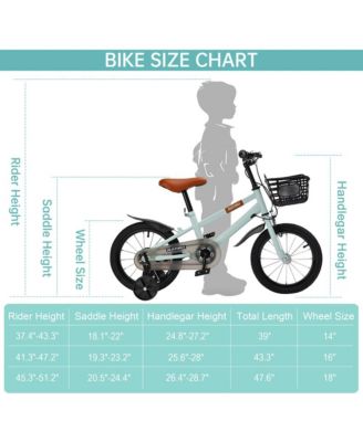 14/16 Inch Kids Bike for Ages 3-9 with Training Wheels, Dual Brakes & Anti-Pinch Chain Cover for Full Protection