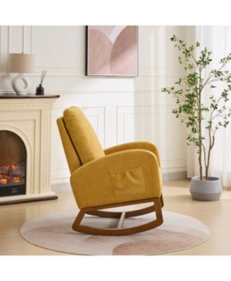  Rocking Glider Chair with High Back & Pocket