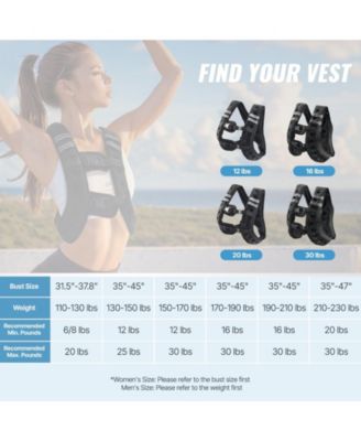 Weighted Vest, 12 lb Adjustable Training Vest with Reflective Stripe and Buckle for Men and Women