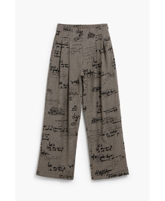 Women's Plaid lettering trousers