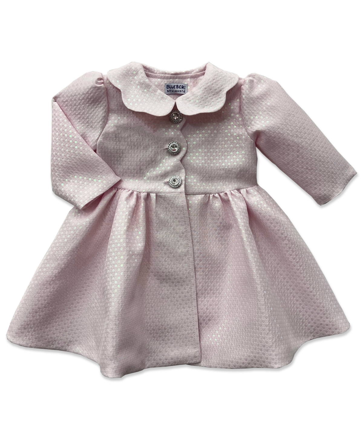 Blueberi Boulevard Baby Girls' Brocade Coat and Dress, 2-Piece Set