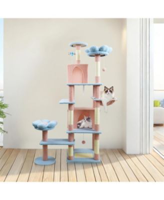 71'' Cat Tree with large condo removable flower cushion
