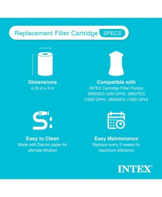 Easy Set Type A or C Filter Replacement Cartridges Pack for Pool, 2 Pack