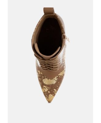 Womens Fat Cat Abstract Pattern Lace-Up Ankle Boots