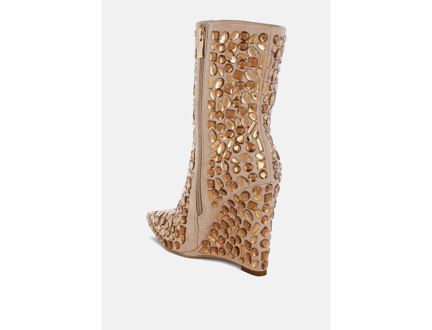 Женские ботинки London Rag Trend Titan Diamante Slim Wedge Heel, цвет: Бежевый, вариант 1 — фото 4