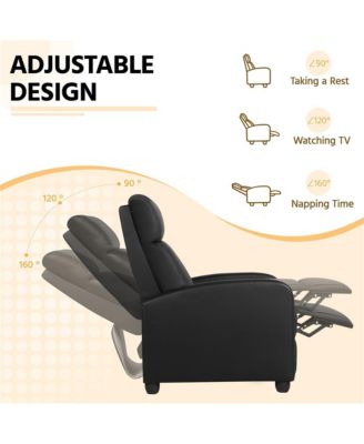 Adjustable PU Leather Recliner Sofa Modern Single Accent Chair