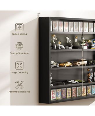 5-Tier Display Cabinet Glass Cabinet with 4 Adjustable Shelves