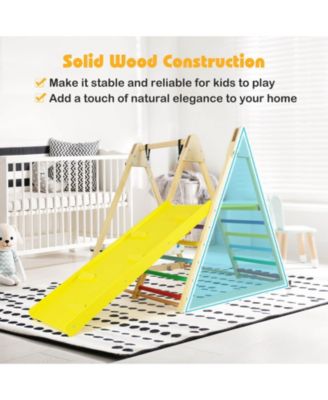 4-in-1 Indoor Jungle Gym with Baby Swing, Climber, Ladder and Resting Platform