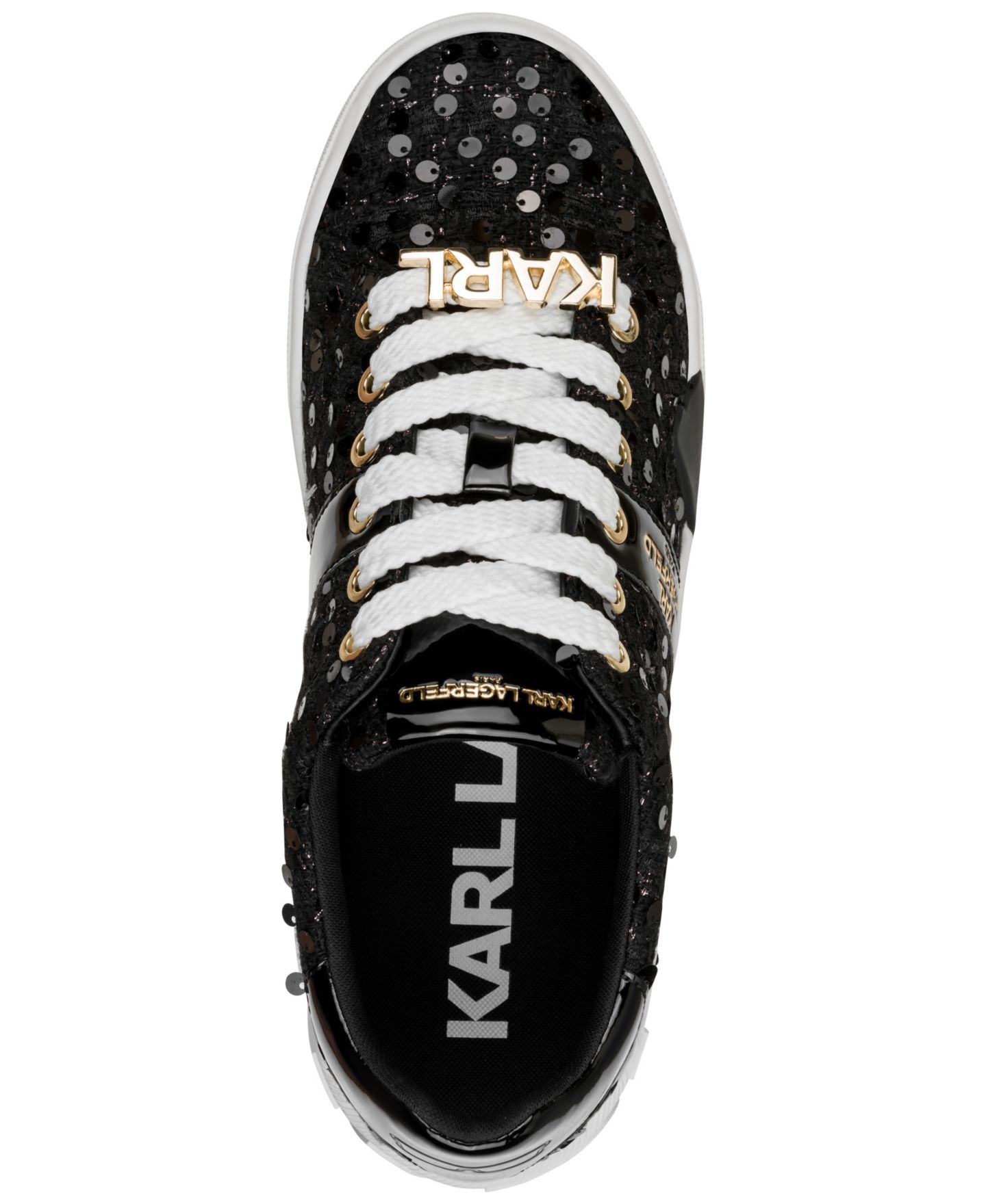 Женские кроссовки KARL LAGERFELD PARIS Mablyn Lace-Up, цвет: Чёрный — фото 4