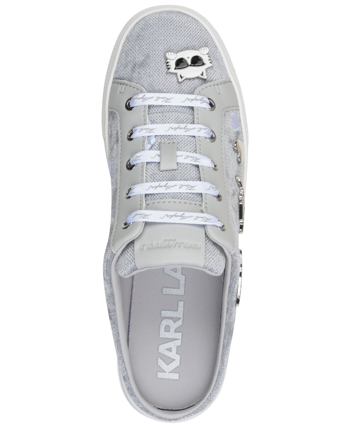 Женские кроссовки KARL LAGERFELD PARIS Cambria Slip-On Sneaker Mules, цвет: Серый — фото 4