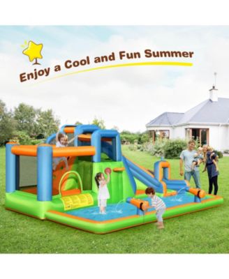 Inflatable Water Slide with Dual Climbing Walls and Blower Excluded