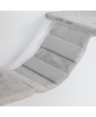 Wall-mounted Cat Tree With 2 Cat Condos House, 3 Cat Wall Shelves in Beige