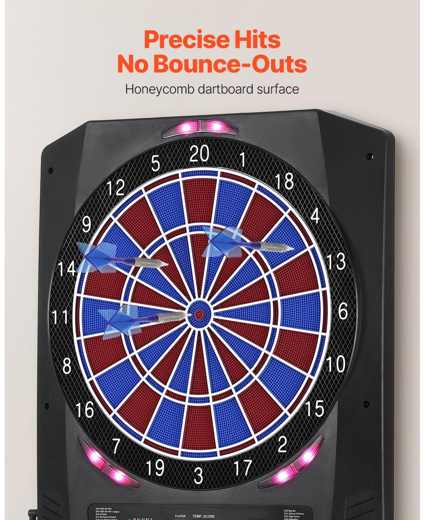 Детская игрушка Mecale Electronic Soft Tip Dartboard with 45 Games, Ages 12+, цвет: Чёрный — фото 5
