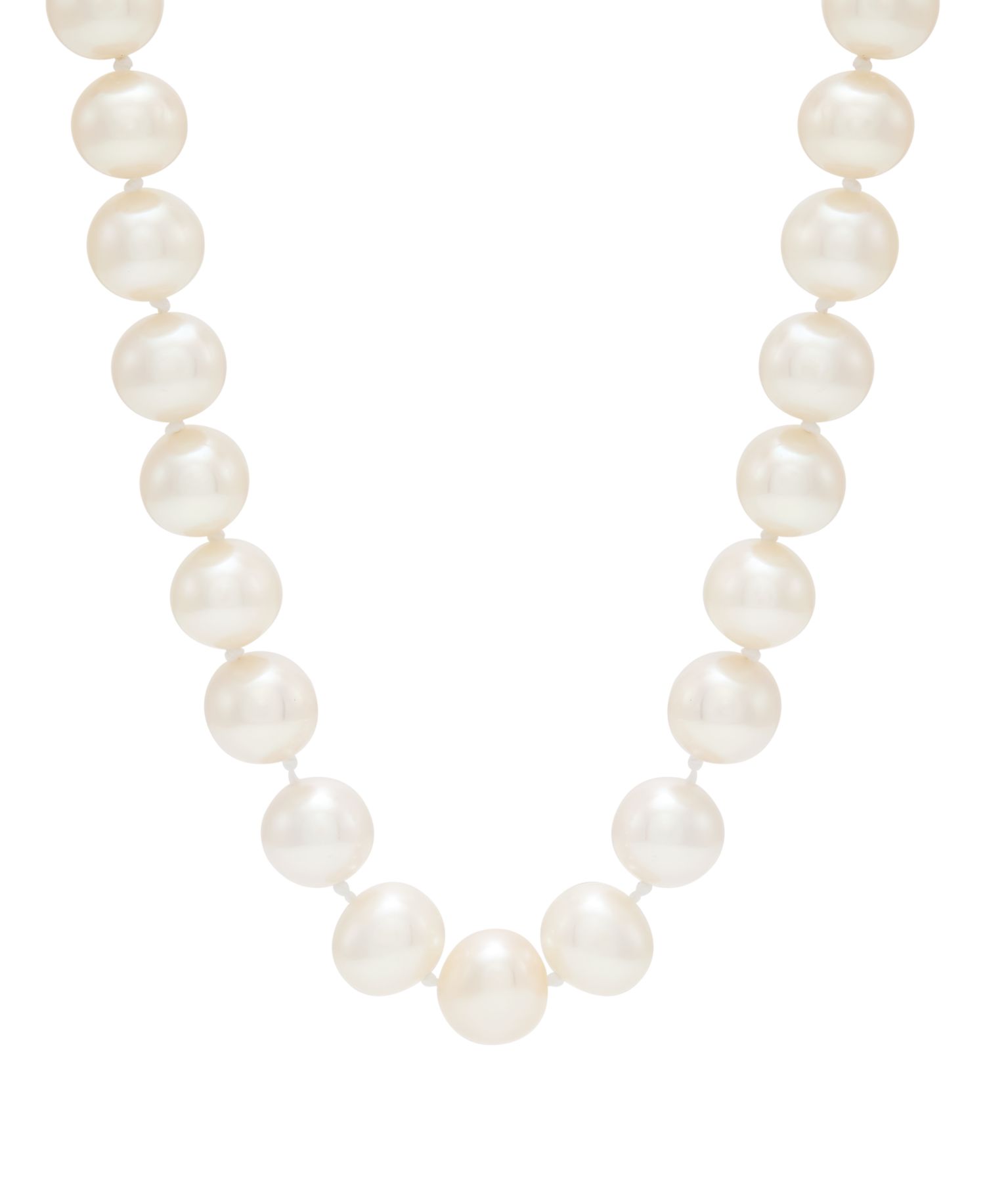 White Cultured Freshwater Pearl (7-8mm) 20" Necklace in 14k Yellow Gold