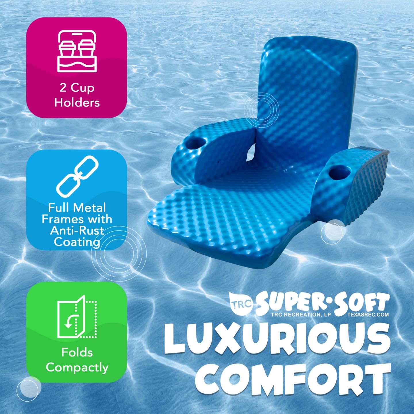 Детская игрушка TRC Recreation Baja Folding Pool Float Armchair with 2 Cup Holders, Ages 3-4 — фото 4
