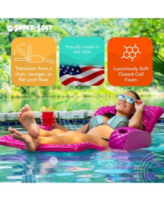 Super Soft Adjustable Pool Lounger Recliner Float, Bahama Blue