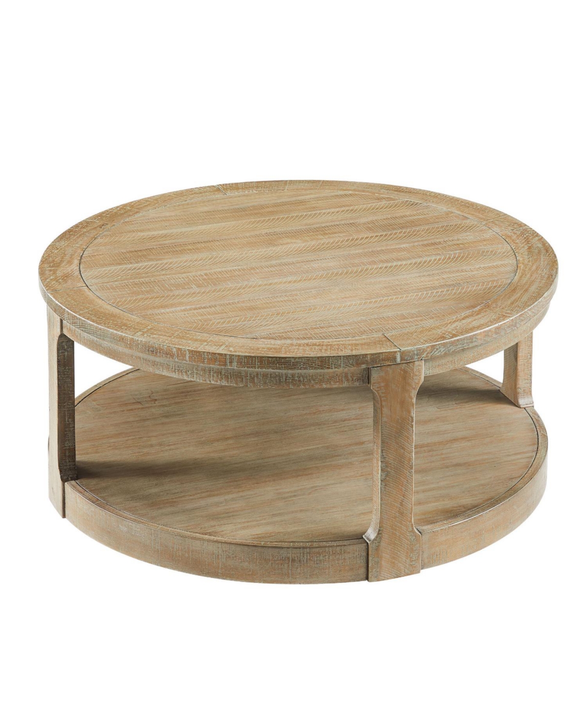 Streamdale Curved 2-Tier Round Coffee Table with Wheels