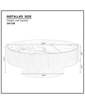  Nesting Round Sintered Stone Coffee Table - Walnut