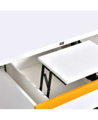 Lift-Top Coffee Table with 4 Stools