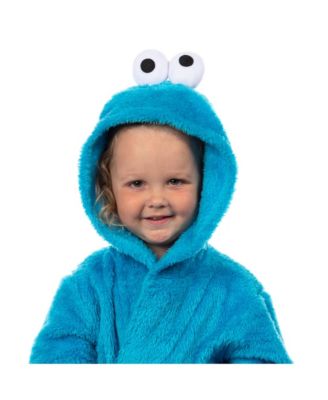 Toddler Bathrobe Cookie Monster Hooded Robe With 3D Eyes