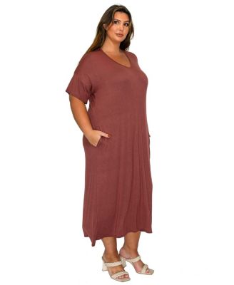 Plus Size Olivia Pocket Midi Dress