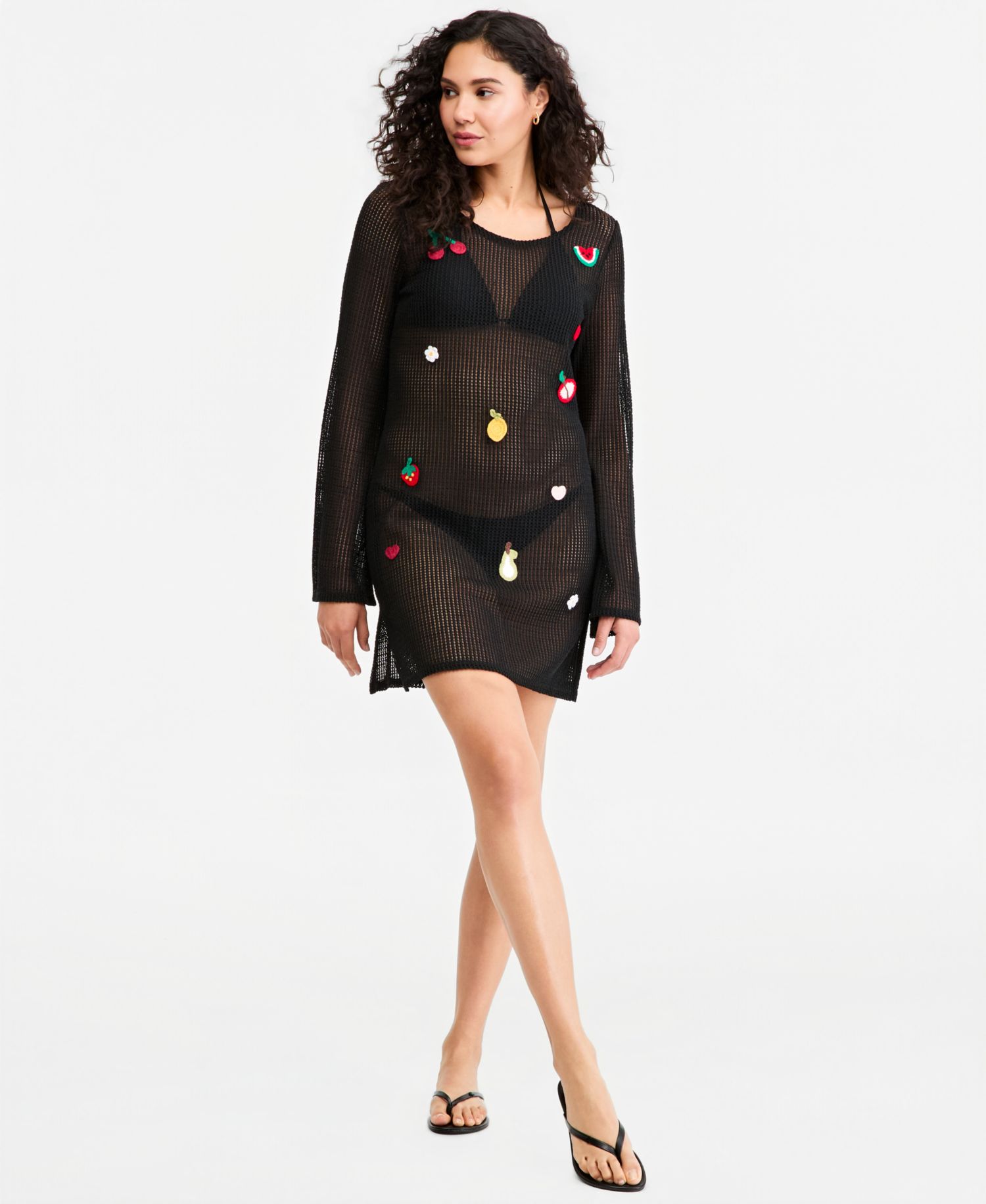 Women's Fruit Patch Crochet Swim Cover-Up Dress