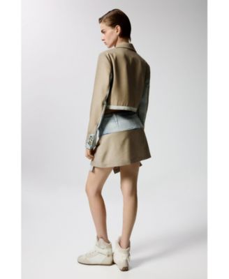 Women's Crop blazer with two materials