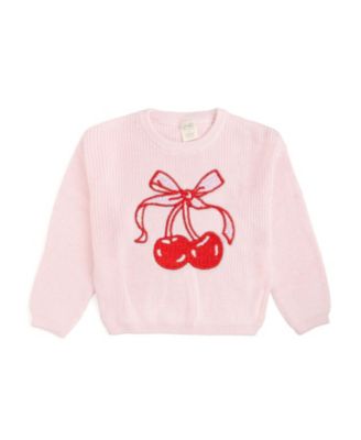 Toddler Girls Cherry Coquette Knit Sweater