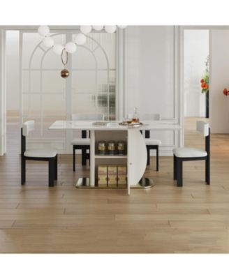 Streamdale 63" Modern Dining Table Set w/ Storage, Chairs Included