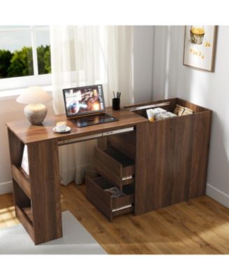 Computer Desk with Drawers & Extendable Table