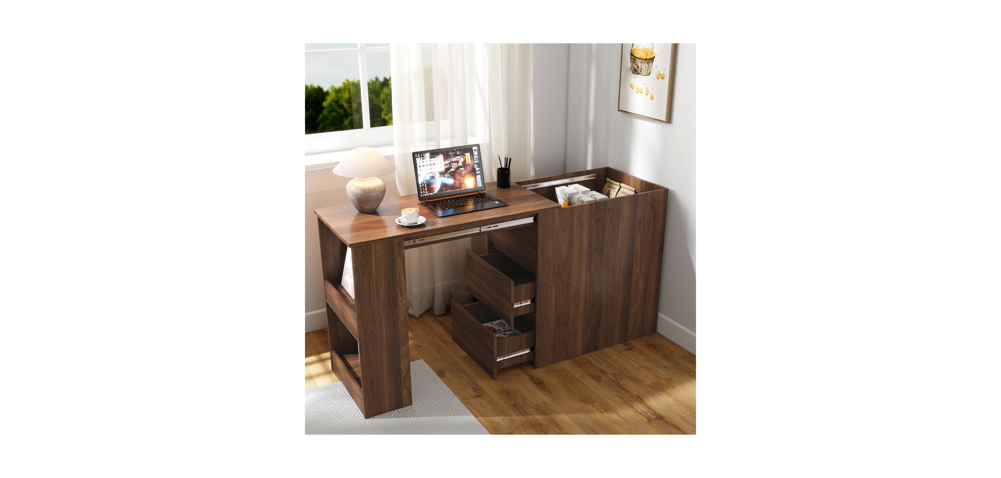Streamdale Furniture Computer Desk with Drawers & Extendable Table