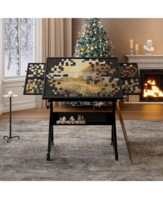  1500 pieces Jigsaw Puzzle metal Table board for adults gift with 4 trays