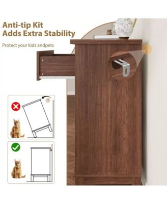 4-Drawer Brown Freestanding Vertical Dresser 34.8" Tall, Large Storage Closet Chest for Bedroom, Living Room