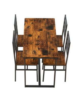Metal & Wood Dining Set for 4