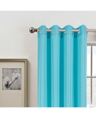 Gilbert Solid Single Grommet Curtain Panel Pair - 54x84", Turquoise