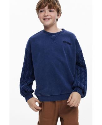 Boys Boys's Cable knit sleeve sweatshirt