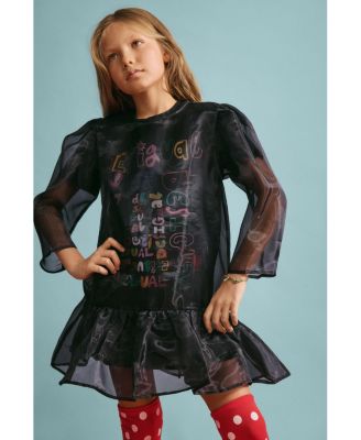 Girls Girls's 3/4 sleeve dress with lettering