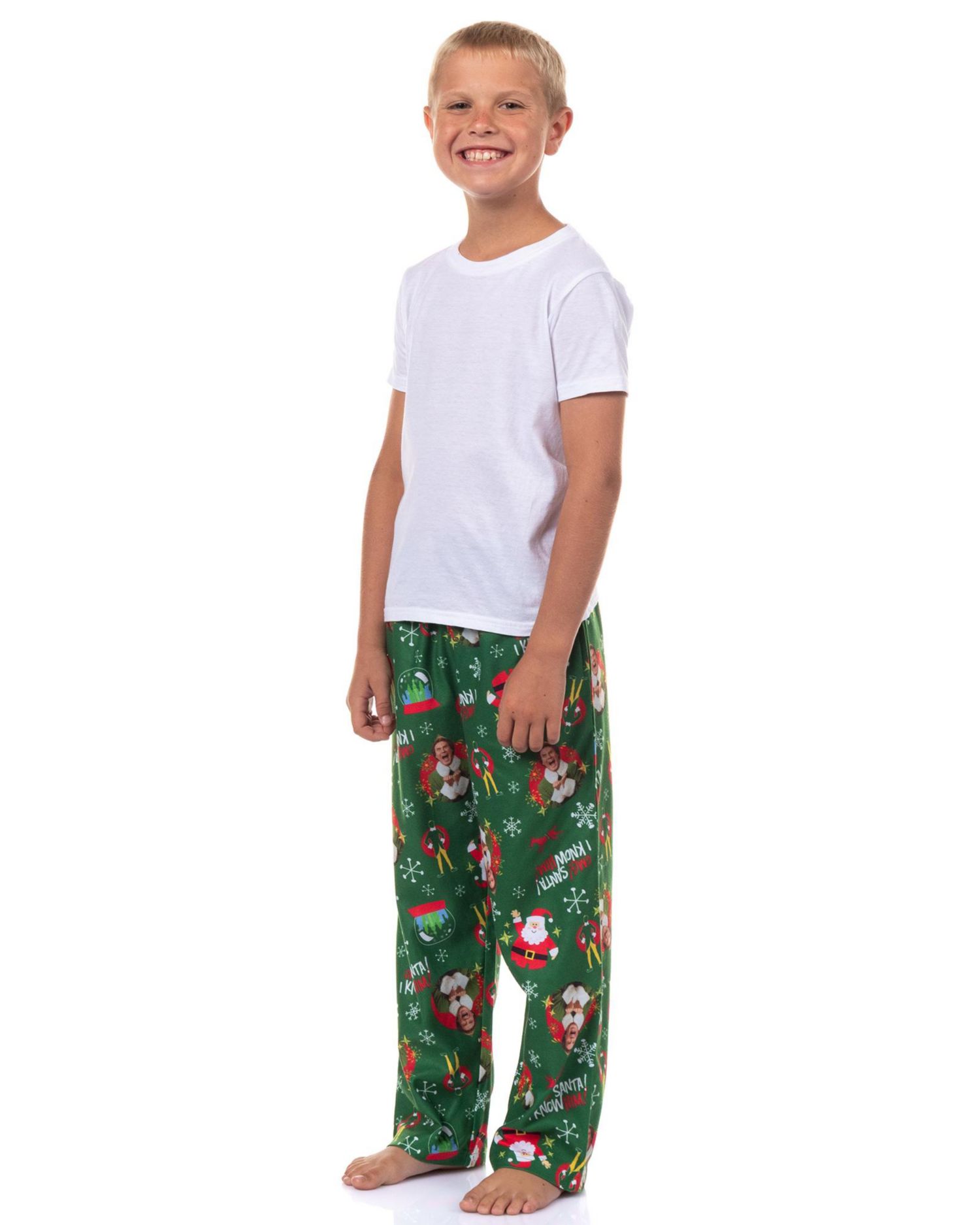 Pajama Pants Boys' Buddy OMG I Know Him All-Over Christmas Movie Flannel Loungewear Kids