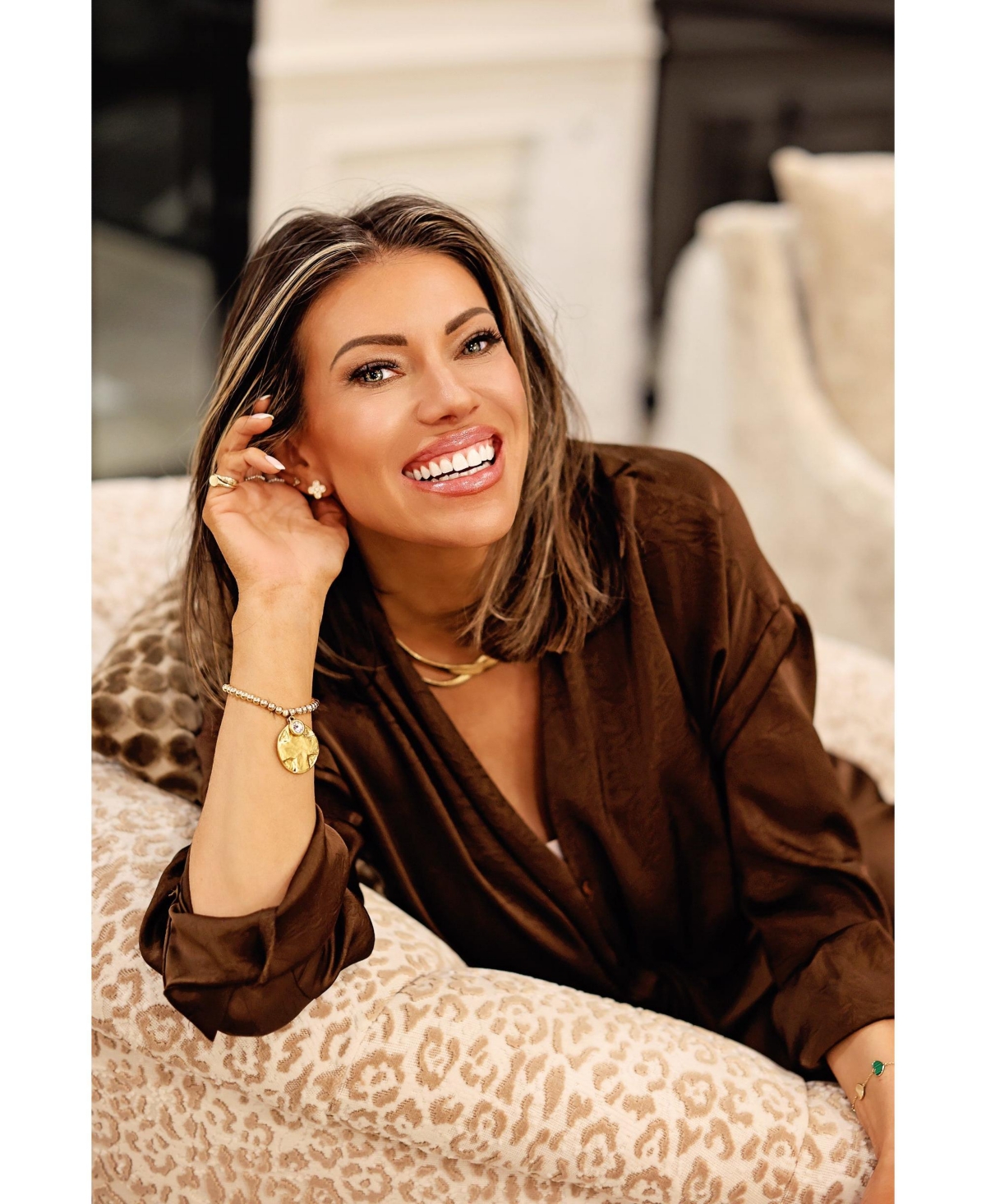 Bowood Lane Gold Plated Studs Covered in Simulated Diamonds