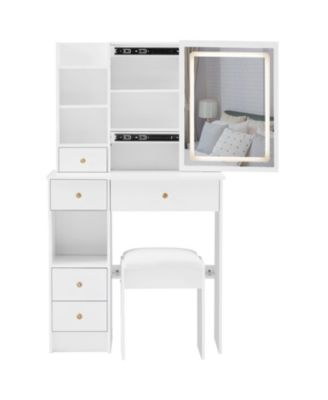 LED Mirror Vanity Table with Stool