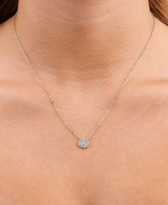 Cubic Zirconia Disc Pendant Necklaces