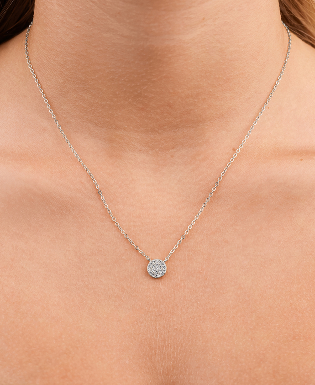 Sterling Forever Cz Disc Pendant