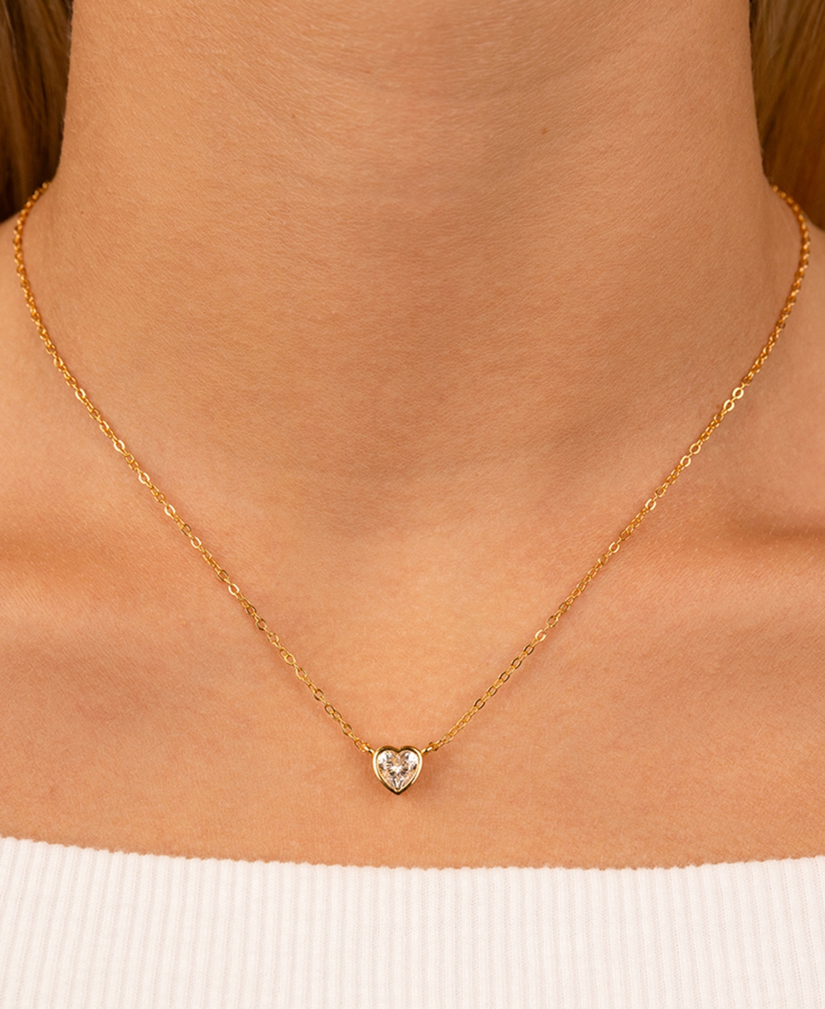 Sterling Forever Heart Bezel Set Pendant