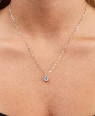 Asscher Prong Set Pendant Necklaces