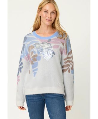 Women's Floral Plush Sweater